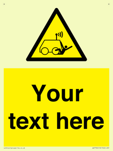 Custom warning run over by operator controlled machine